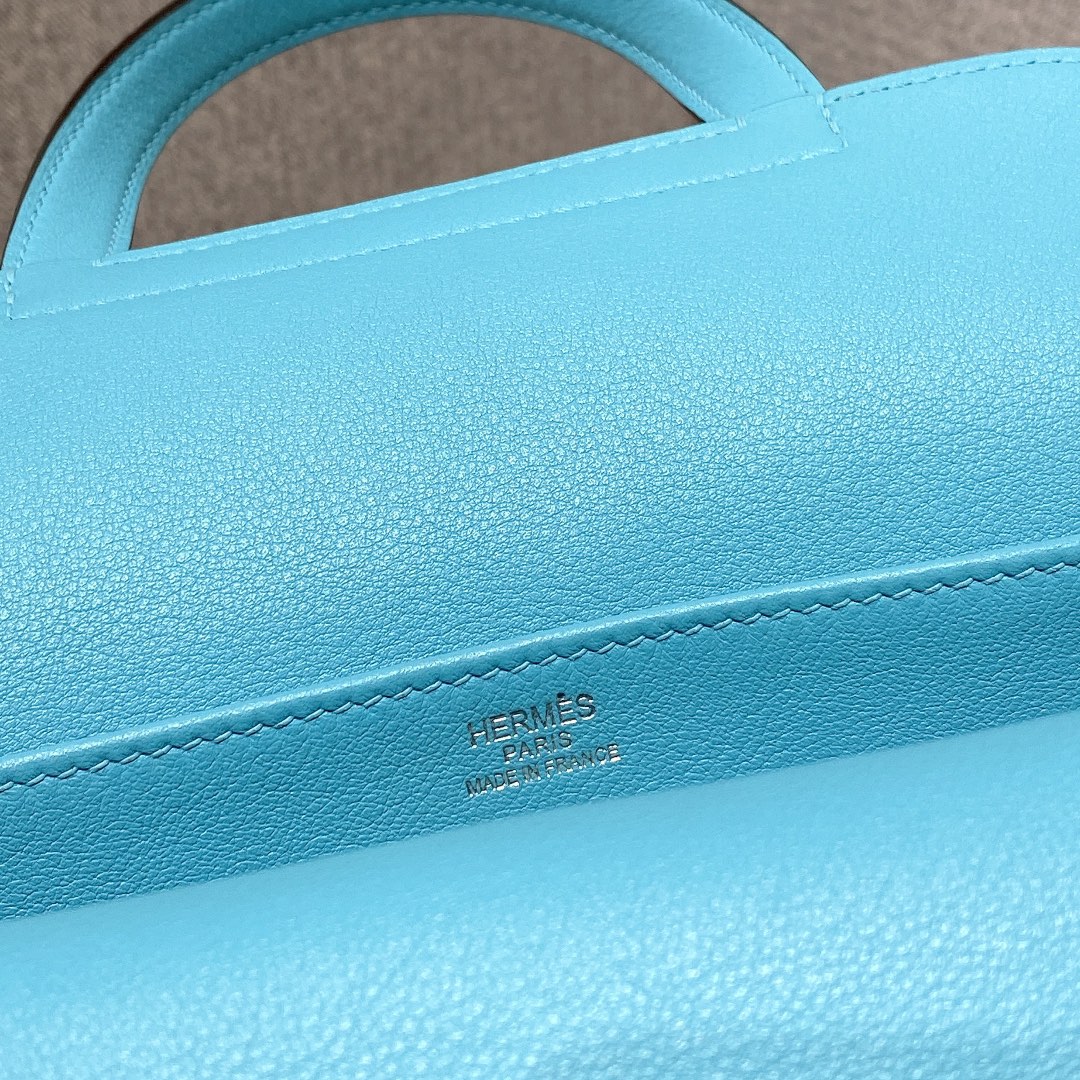 에르메스 미니 할잔백 블루드노드 은장 스위프트